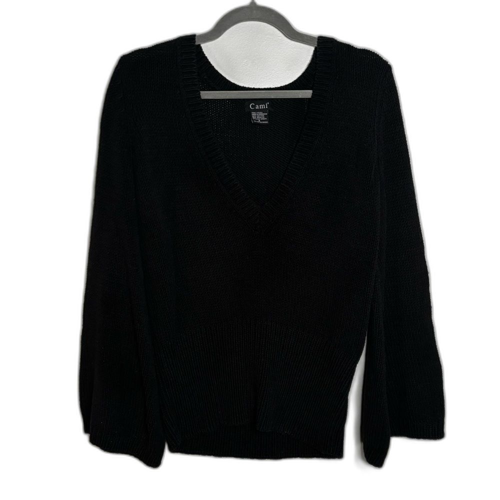 CAmi Black V-Neck Women's Sweater | Perfect Chunky Sweater!